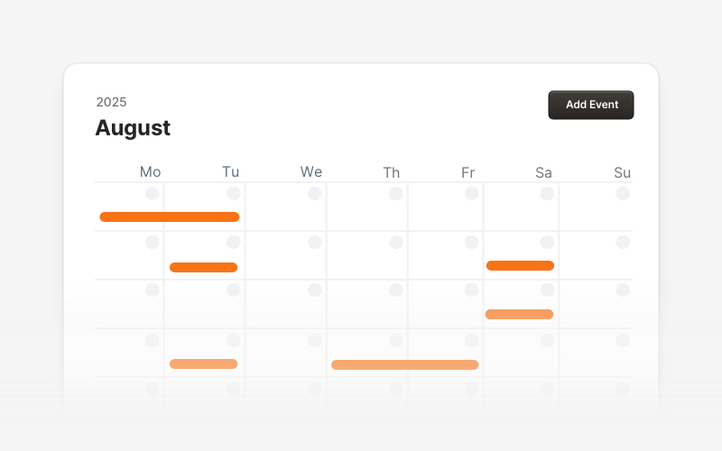 Calendar Sections
